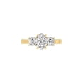 thumbnail image 2 of ARAIYA FINE JEWELRY 10K Yellow Gold Lab-Grown Asscher and Oval-shape Diamond Three Stone Engagement Ring (1 7/8 Cttw, D-F Color, VS1 Clarity) Size 8.5, 2 of 7