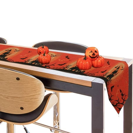 

Younar Halloween Decorative Table Runner Cotton and Linen Table Cloth with Tassels Party Table Decorations for Kitchen Dining Table Outdoor 13x71 Inch modern