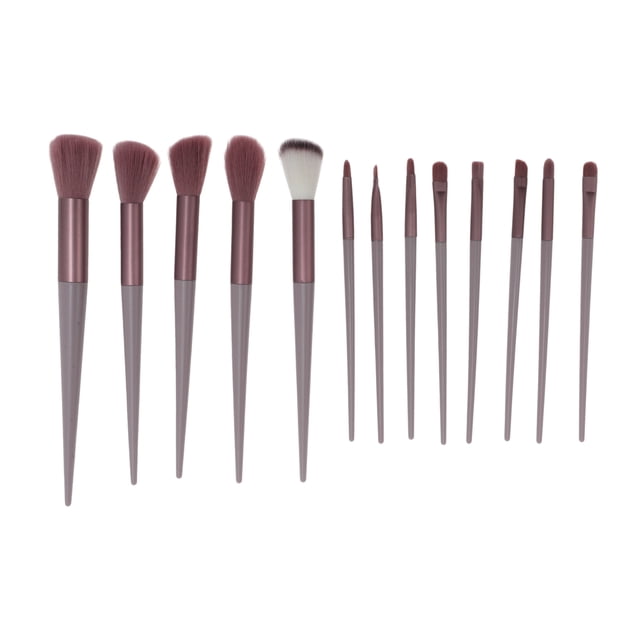 Ofertas Únicas 13 Pcs Brocha de Maquillaje Ligera para Viajes de Negocios Color Latte Mango de Plástico Tubo de Aluminio