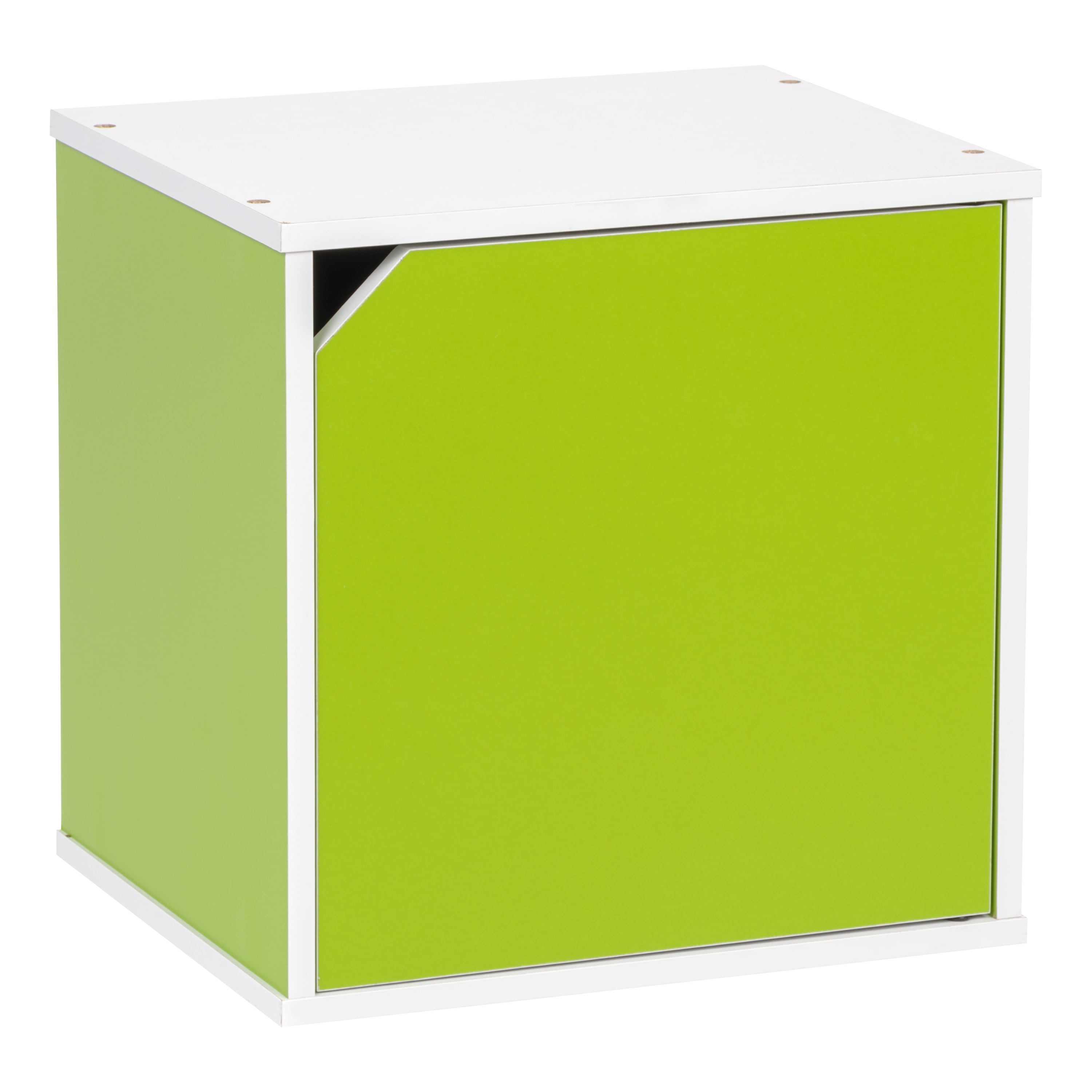 IRIS BAKU Modular Wood Cube Box with Door, Green