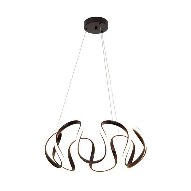 Lámpara colgante LED 3000K, estilo ondulado, acabado negro mate, 42W 2400 lm