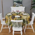 thumbnail image 2 of Yellow Green Leaf Sunflower Pattern Round Tablecloth 60"x60",Wrinkle Wipeable Table Cloth for Kitchen Dining Room Picnic Patio Party, 2 of 6