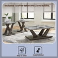 thumbnail image 3 of Signature Design by Ashley Bensonale Contemporary Occasional Table Set with Faux Marble Top and Casters, Set of 3, Gray & Dark Brown, 3 of 6