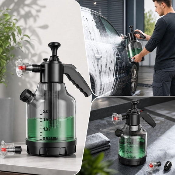 3L High Pressure Pump Sprayer, Adjustable Nozzle Foam Sprayer, Manual Cleaning Spray Bottle for Car Washing Garden Household Outdoor Cleaning Tasks