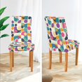 thumbnail image 3 of Yayeee 2 Pack Dining Chair Covers Stretch Parson Chairs Slipcovers Seat Protector, Green Geometric, 3 of 6