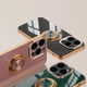 thumbnail image 2 of Luxury Plating Silicone Case For iPhone 15 14 13 12 11 Pro Xs Max Mini SE X XR 7 8 Plus Metal Ring Holder Stand Soft Phone Cover, 2 of 5