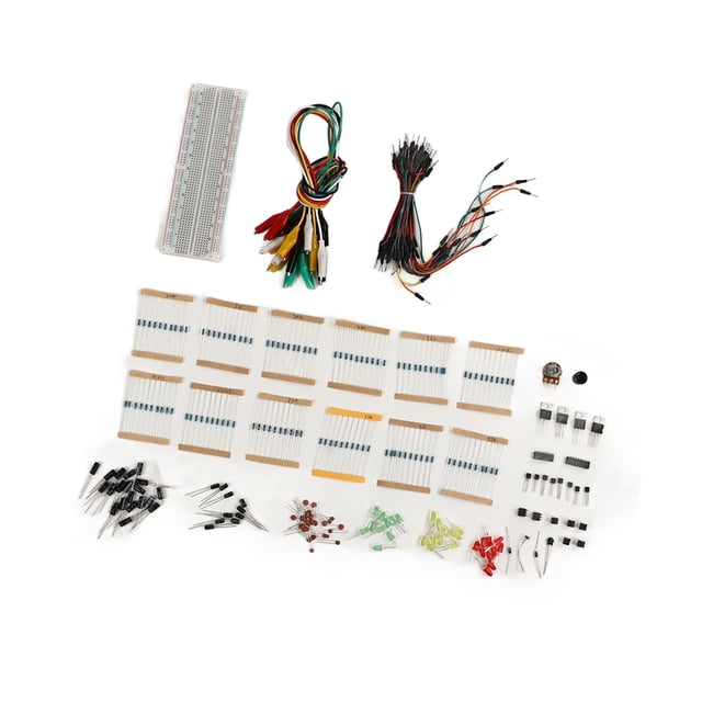 Kit de resistencias, surtido de componentes electrónicos, divertido kit de placa de pruebas, kit de condensadores, muy versátil
