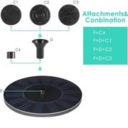 LINKPAL Solar Bird Bath Fountain Pump, Solar Fountain with 4 Nozzle, Free Standing Floating Solar Powered Water Fountain Pump for Bird Bath, Garden, Pond, Pool, Outdoor