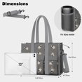 thumbnail image 5 of Teacher Tote Bag,Cute Pug Puppies Teacher Utility Tote Bag,Large Work Tote Bags for Women with Multiple Pockets,Top Zipper Closure,13.8x10.6x6.7 Inch, 5 of 5