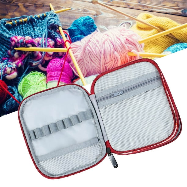Accesorios para herramientas de costura, bolsa de almacenamiento para tejer, bolsa de almacenamiento portátil para tejer, gancho de crochet, máxima confiabilidad