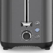 BLACK+DECKER 2‑Slice Toaster with Rapid Toast Technology, Black Stainless Steel, Extra‑Wide Self‑Centering Slots, 7 Settings, Pull‑Out Crumb Tray