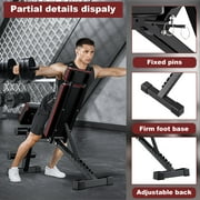 BAOKALER 7 Levels Adjustable Weight Bench with Extended Headrest & Leg Extension, Foldable Dumbbell Workout Bench, Supports Up to 770 lbs, Incline & Decline Positions for Full Body Strength Training