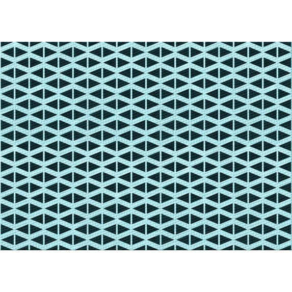 Ahgly Company Indoor Rectangle Patterned Deep-Sea Blue Area Rugs, 3' x 5'