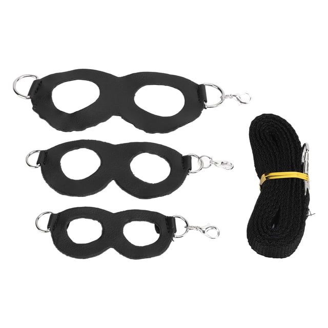 Arnés para hámster, correa de cuero artificial para mascotas pequeñas, cuerda para hámster, planeadores de miel, ratas, color negro