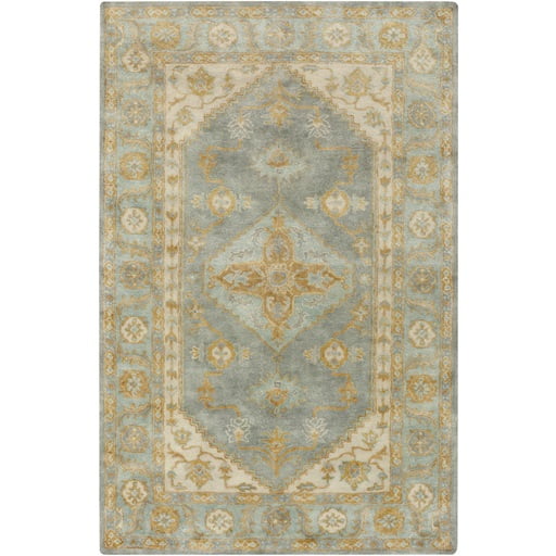 5' x 7.5' Romantic Remnants Gold, Sprearmint and Jade Green Area Throw
