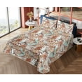 thumbnail image 4 of Ambesonne Floral Design Fitted & Flat Sheet with Shams 4 Pcs Set, Autumn Delicate Bloom, Queen, Burnt Orange Paprika Ecru, 4 of 5