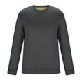 thumbnail image 4 of Wyobmus Mens Fleece Crewneck Sweatshirts Relaxed Fit Plain Sport Pullover Sweatshirt Long Sleeve Solid Tops Sweatshirt M-5XL Dark Gray, 4 of 4