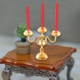 thumbnail image 6 of LeeQinersw 1/12 Dollhouse Candle Holder Doll House Candlestick for Cabinet Shelf Mantel Gold and Red, 6 of 9