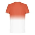 thumbnail image 5 of Tops for Men under $5 Short Sleeve Round-Neck Gradient Print Casual Sports T-shirt Shirts Orange M, 5 of 5