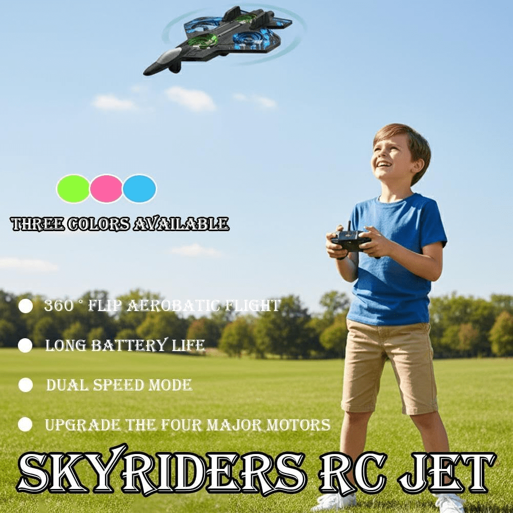 4DRC V32 RC Stunt Jet - 360° Flip & LED Lights, 2.4GHz Anti-Interference Foam Airplane, Rechargeable Battery, Drop-Resistant & User-Friendly for Adults Holiday Gift