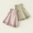 thumbnail image 2 of LYMAYTER Toddler Baby Girls Sleeveless Ruffle Dresses Kids Princess Casual Beach Tutu Sundress Skirt 1-8T, 2 of 10
