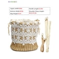 thumbnail image 2 of BadPiggies Women Straw Bucket Handbag, Summer Bohemia Beach Tote Bag Top Handle Travel Woven Purse Handmade Hobo Shoulder Bag (Flower), 2 of 10