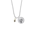 thumbnail image 2 of Delight Jewelry Goldtone Mini Fleur de Lis Silvertone Script Initial Disc - P - Charm Necklace, 20"+3", 2 of 4