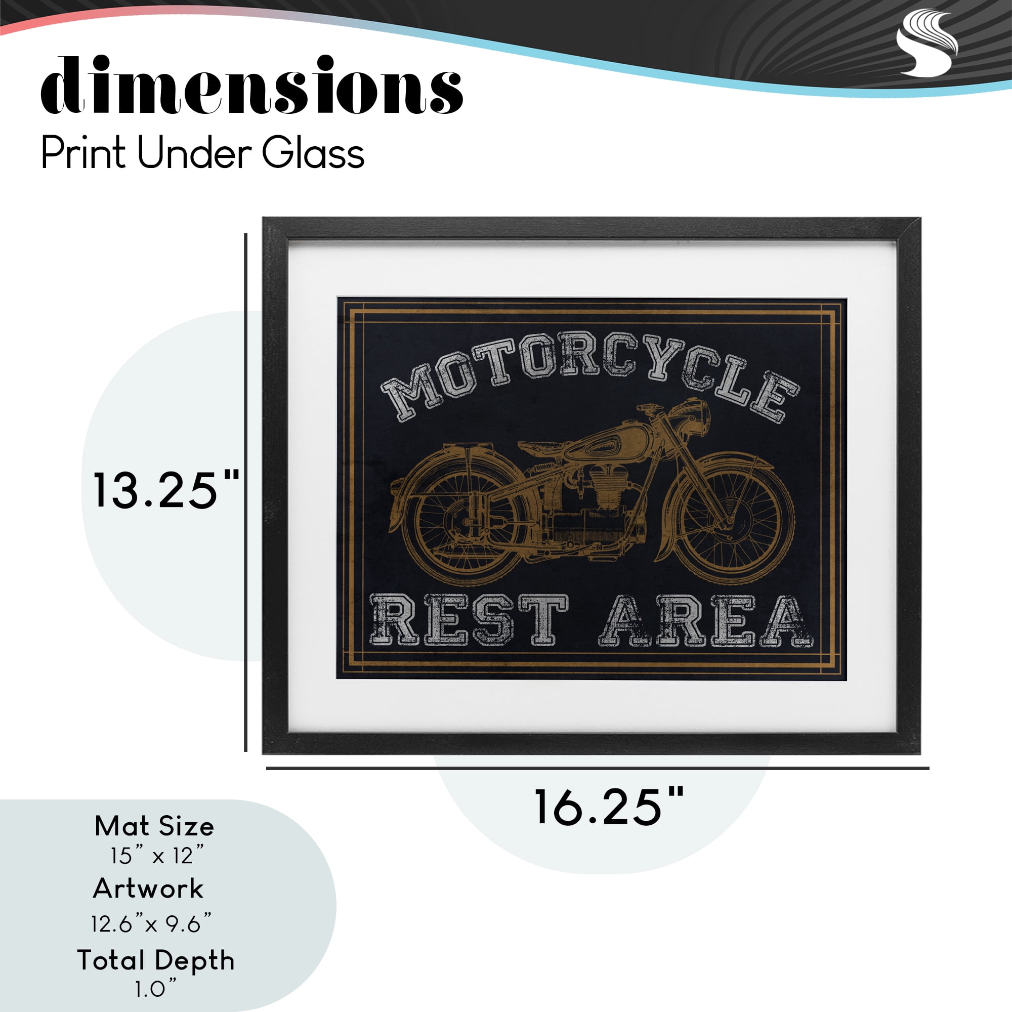 Stupell Industries Motorcycle Rest Area Black Framed Print Under Glass, design by Marcus Prime