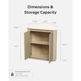 thumbnail image 6 of EYYTHUNG Corner Cabinet, Modern Handless Corner Floor Cabinet with 2 Doors and 2-Tier Shelves, Freestanding Narrow Organizer, Light Oak, 6 of 6
