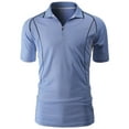 thumbnail image 2 of H2H Mens Cool Dry Compression Short Sleeve Polo T-Shirts LIGHTBLUE US M/ASIA L (CMTTS278), 2 of 6