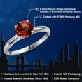 thumbnail image 3 of Gem Stone King 900 Platinum Red Garnet Solitaire Engagement Ring for Women | 1.20 Cttw | Round 6.5MM | Gemstone January Birthstone | Size 8, 3 of 7