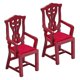 thumbnail image 2 of Red Dollhouse Chair Miniature Furniture for Decoration 2Pcs Wooden, 2 of 3