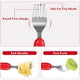 thumbnail image 5 of Lehoo Castle Toddler Utensils Kids Silverware, 6pcs Safety Stainless Steel Toddler Fork Spoon Knife Set, Children Flatware Set, Safety Utensils for Toddler and Children (Red), 5 of 7
