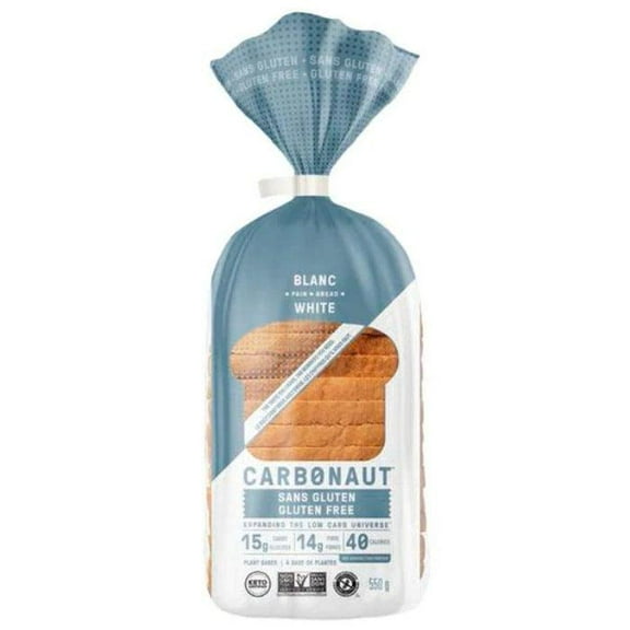 Carbonaut - Gluten Free White Bread,  Keto,  Vegan, Kosher, Non-GMO,  low-Carb, Sugar Free, 550 g, GF WHITE BREAD