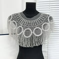 thumbnail image 6 of Aellinatey Beaded Sequins Shawl Wrap Fringed Evening Party Capes Wedding Bridal Cover Up, 6 of 19