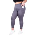 thumbnail image 2 of IINERZIA 2 Pack Womens Crossover Plus Size Leggings High Waisted Tummy Control Criss Cross V Waist Plus Size Black and Charcoal 1X, 2 of 5