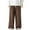 Brown, variant on Men Leisure Solid Color Button Elastic Waist Draw Rope Full Length Pants Brown