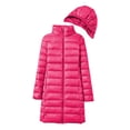 thumbnail image 5 of Winter Down Coat with Storage Bag Thickened Padded Plush Hood Mid Length Windproof Long Sleeves Windproof Warm Daily Outwear Cotton Jacket, 5 of 7