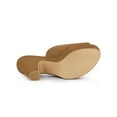 thumbnail image 5 of BLISSFUL STEP Women's Shoes Chunky Platform Open Toe Slides Block Heel Sandals Brown 7, 5 of 7