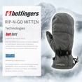 thumbnail image 5 of HOTFINGERS Men's Rip-N-Go Alpine Sport Fabric Mitten, Color: Dark-Heather-Gray, Size: L, 5 of 5