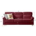 thumbnail image 3 of LLappuil 82" Velvet Sofa, 3 Seater Sofa Couch for Living Room Red, 3 of 10