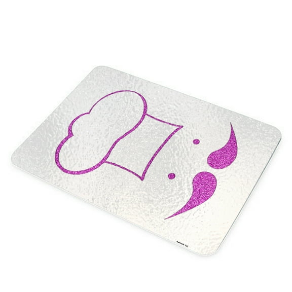 KuzmarK Glass Cutting Board - Chef Glitter