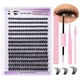 thumbnail image 1 of Single Eyelash Extension DIY Segmented Eyelash Thick D Curve False Eyelash for Eye Makeup, 1 of 5