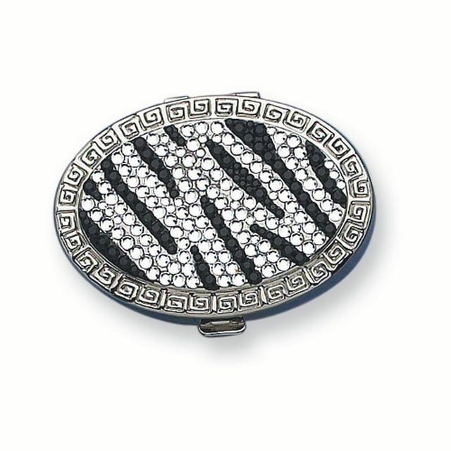 Greek Key Zebra Swarovski Crystal Pillbox Personal Care