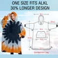 thumbnail image 4 of Oversized Wearable Blanket Hoodie,Orange Black White Tie Dye Mandala Pattern Sherpa Blanket Hoodie with Super Pockets,Super Warm Fuzzy Pullover for Women & Men, 4 of 6