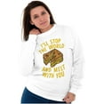 thumbnail image 4 of Stop World Melt You Grilled Cheese Unisex Plus Fleece Graphic Sweatshirt Brisco Brands 3X, 4 of 5