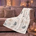 thumbnail image 6 of Boho Whimsical Cat Pattern Beige Couch Halloween Pumpkins, Playful Pet Portrait Pattern, Warm Flannel Blanket for Living Room and Bedroom, Cat Lovers Halloween Gift, Pet Lover Home Decor, 6 of 9