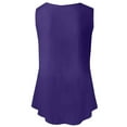 thumbnail image 6 of QUINDOS Summer Shirts for Women Sports Purple Fashion Solid Vest Round-Neck Loose Sleeveless T-shirt Pullover Tops Tank Tops for Women, 6 of 6