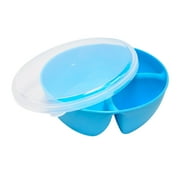 Your Zone 2-Divided Bowl with Lid, 18 oz, Blue