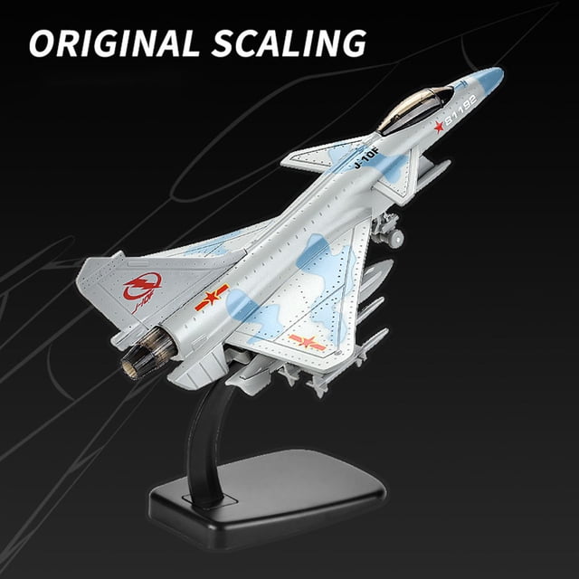 1/72 J10 avión de modelo simulación bombardero Pull Back Fighter Metal Diecast avión para colección juguete para regalo adornos de escritorio Gris Macarena avión de combate fundido a presión